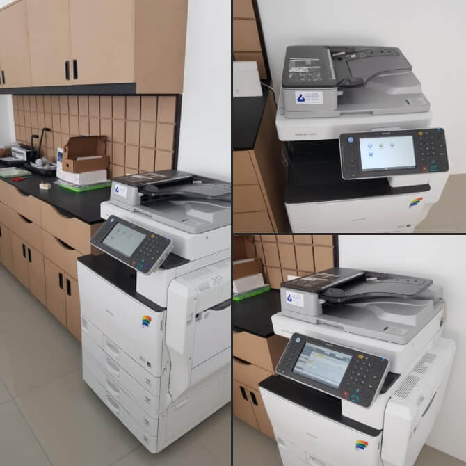 Installation of Ricoh MPC3002 photostat machine for another branch of MAILBOX located at Puchong