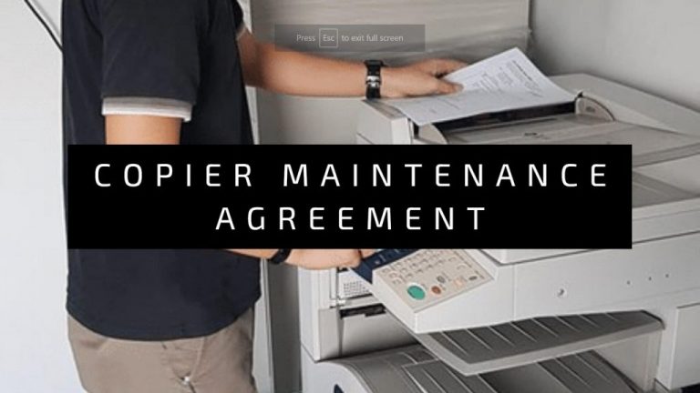 Copier Maintenance Contract as Service agreement for Photocopier